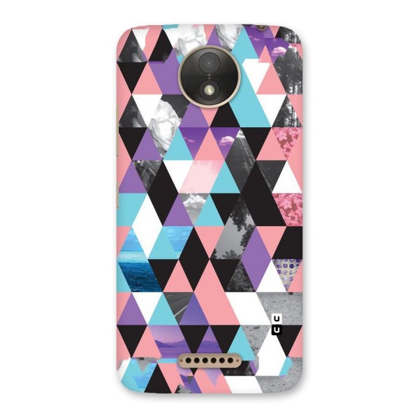 Abstract Splash Triangles Back Case for Moto C Plus