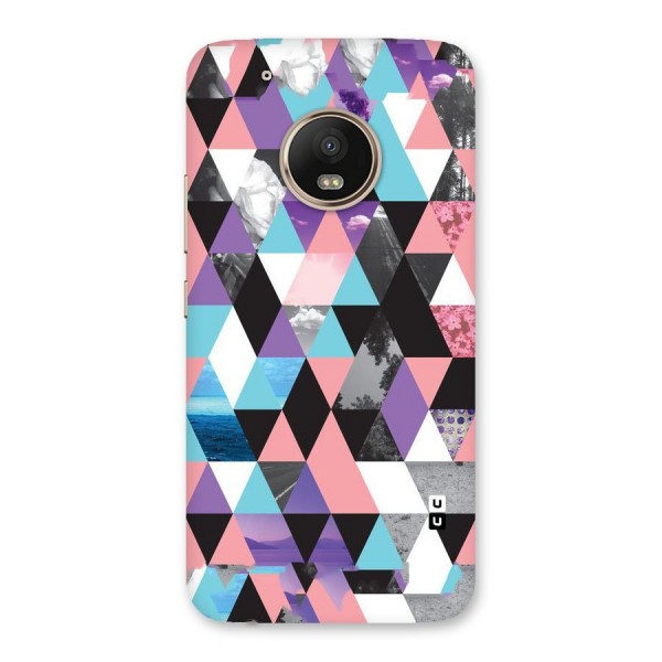 Abstract Splash Triangles Back Case for Moto G5 Plus