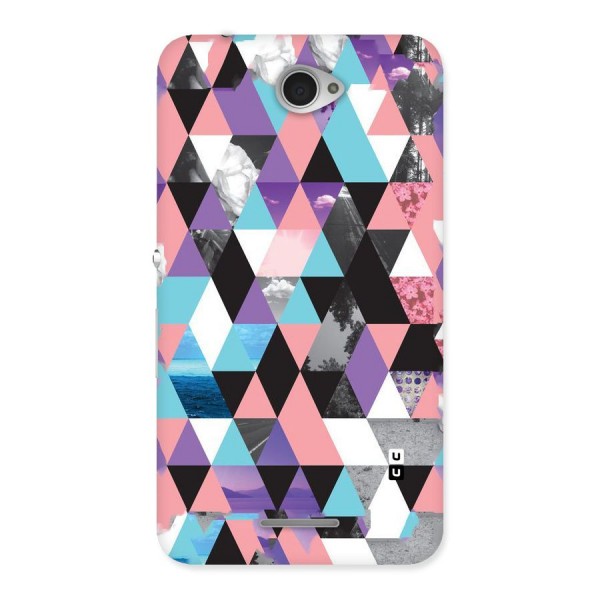 Abstract Splash Triangles Back Case for Sony Xperia E4