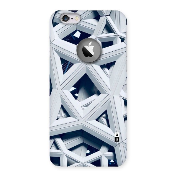 Abstract White Lines Back Case for iPhone 6 Logo Cut