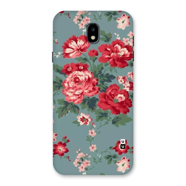 Aesthetic Floral Red Back Case for Galaxy J7 Pro