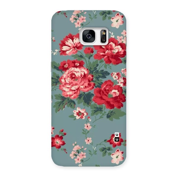 Aesthetic Floral Red Back Case for Galaxy S7 Edge