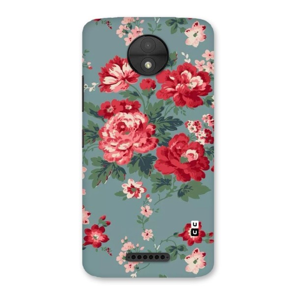 Aesthetic Floral Red Back Case for Moto C