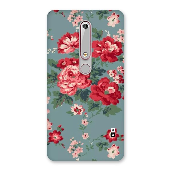 Aesthetic Floral Red Back Case for Nokia 6.1