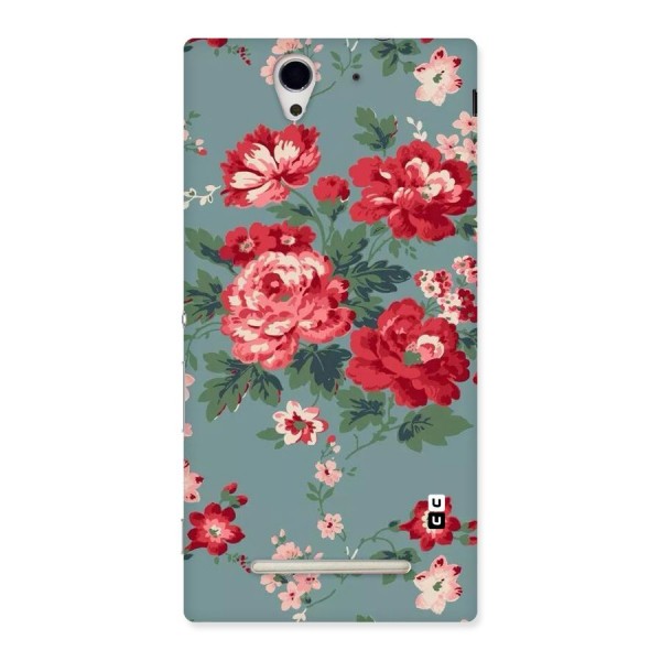 Aesthetic Floral Red Back Case for Sony Xperia C3