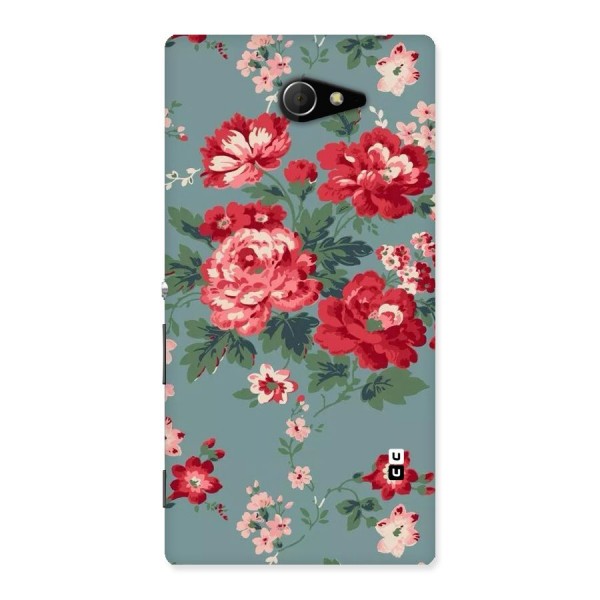 Aesthetic Floral Red Back Case for Sony Xperia M2