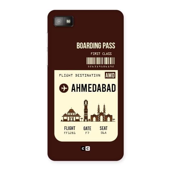 Ahmedabad Boarding Pass Back Case for Blackberry Z10