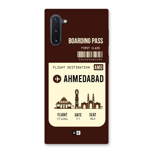Ahmedabad Boarding Pass Back Case for Galaxy Note 10