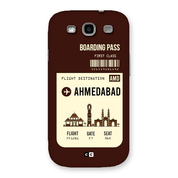 Ahmedabad Boarding Pass Back Case for Galaxy S3