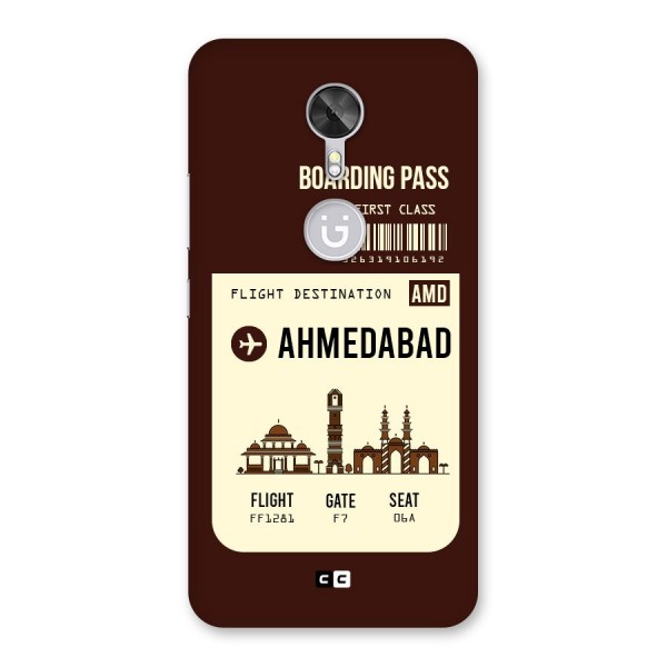 Ahmedabad Boarding Pass Back Case for Gionee A1
