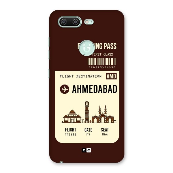 Ahmedabad Boarding Pass Back Case for Gionee S10
