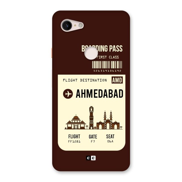 Ahmedabad Boarding Pass Back Case for Google Pixel 3 XL