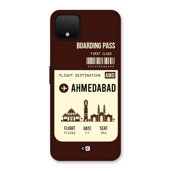 Ahmedabad Boarding Pass Back Case for Google Pixel 4 XL