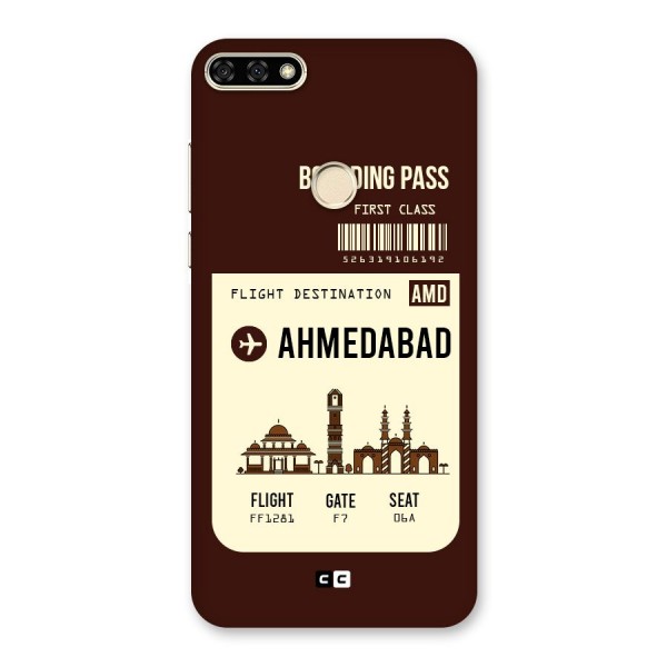 Ahmedabad Boarding Pass Back Case for Honor 7A