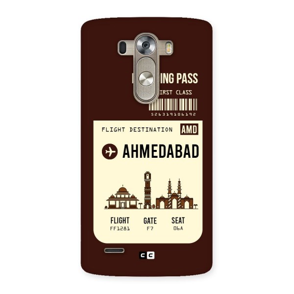 Ahmedabad Boarding Pass Back Case for LG G3