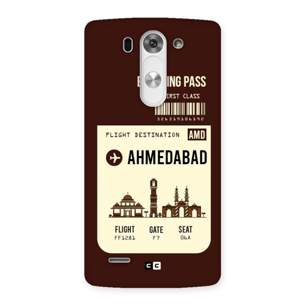 Ahmedabad Boarding Pass Back Case for LG G3 Beat