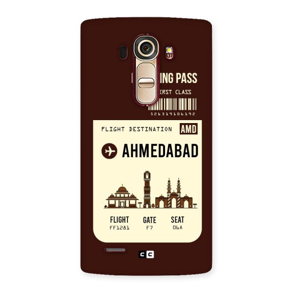 Ahmedabad Boarding Pass Back Case for LG G4