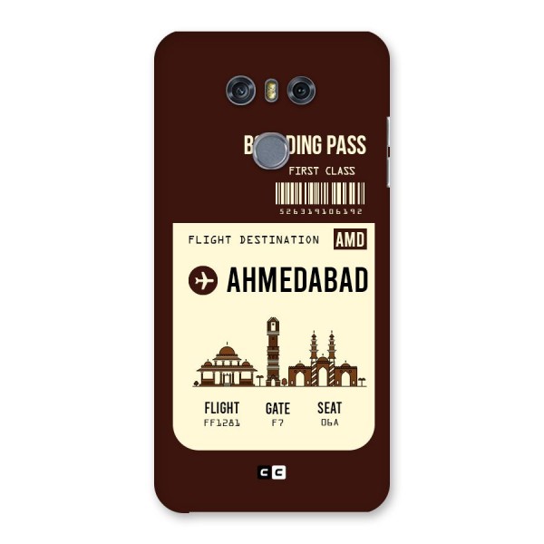 Ahmedabad Boarding Pass Back Case for LG G6
