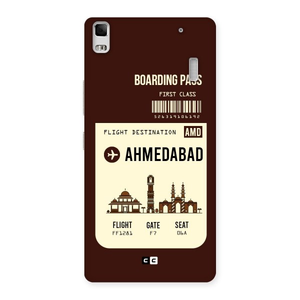 Ahmedabad Boarding Pass Back Case for Lenovo A7000
