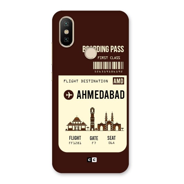 Ahmedabad Boarding Pass Back Case for Mi A2