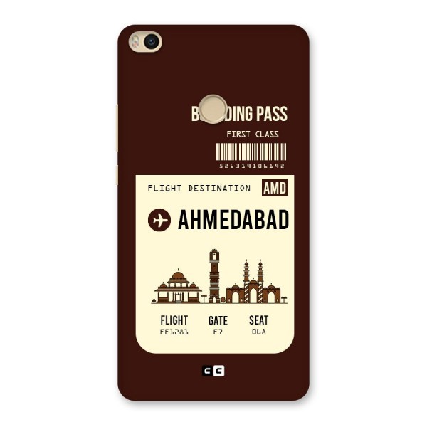 Ahmedabad Boarding Pass Back Case for Mi Max 2