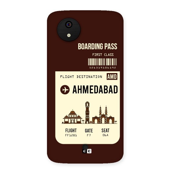 Ahmedabad Boarding Pass Back Case for Micromax Canvas A1
