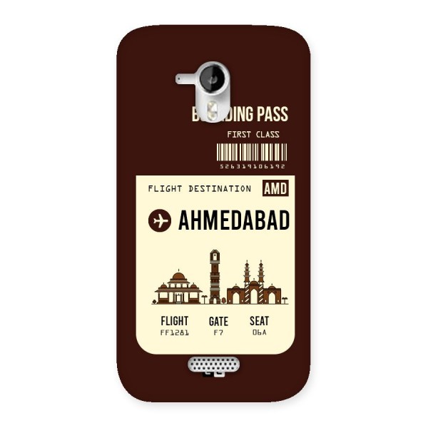 Ahmedabad Boarding Pass Back Case for Micromax Canvas HD A116