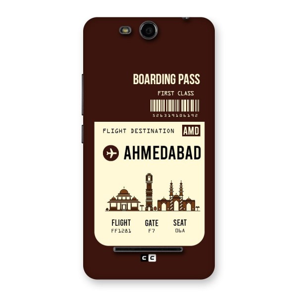 Ahmedabad Boarding Pass Back Case for Micromax Canvas Juice 3 Q392