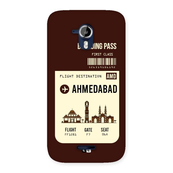 Ahmedabad Boarding Pass Back Case for Micromax Canvas Magnus A117