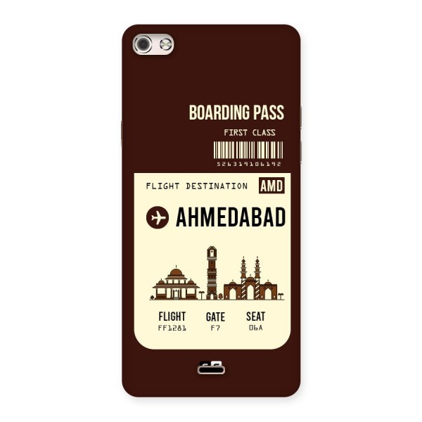 Ahmedabad Boarding Pass Back Case for Micromax Canvas Silver 5