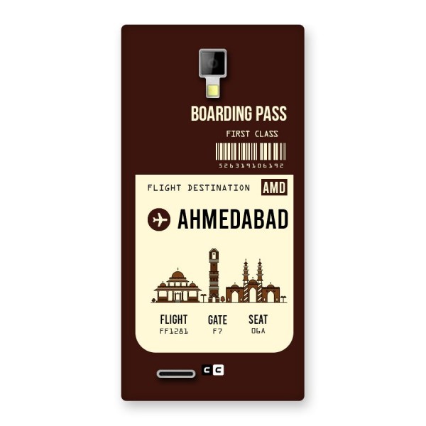 Ahmedabad Boarding Pass Back Case for Micromax Canvas Xpress A99