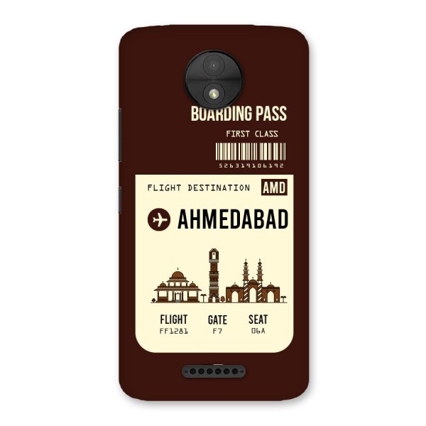Ahmedabad Boarding Pass Back Case for Moto C