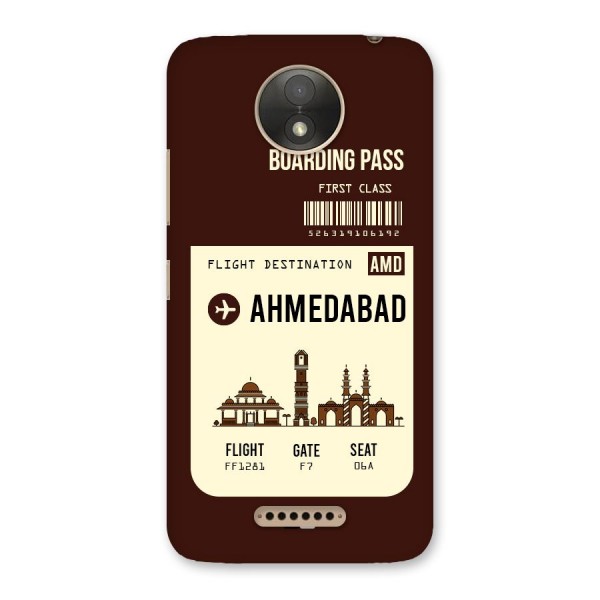 Ahmedabad Boarding Pass Back Case for Moto C Plus