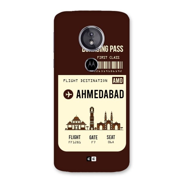 Ahmedabad Boarding Pass Back Case for Moto E5