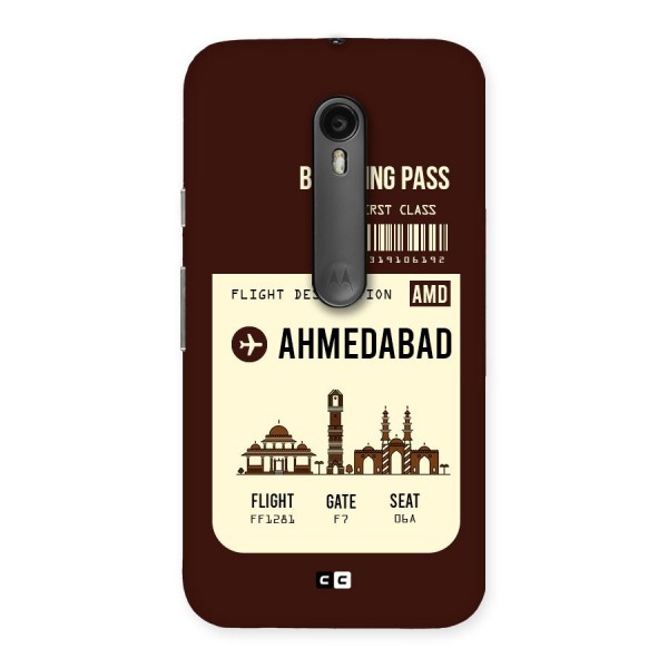 Ahmedabad Boarding Pass Back Case for Moto G3