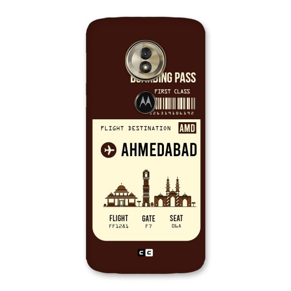 Ahmedabad Boarding Pass Back Case for Moto G6 Play