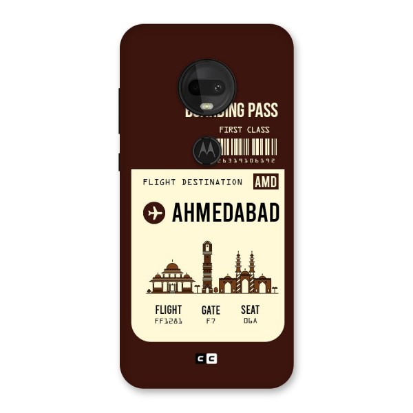 Ahmedabad Boarding Pass Back Case for Moto G7