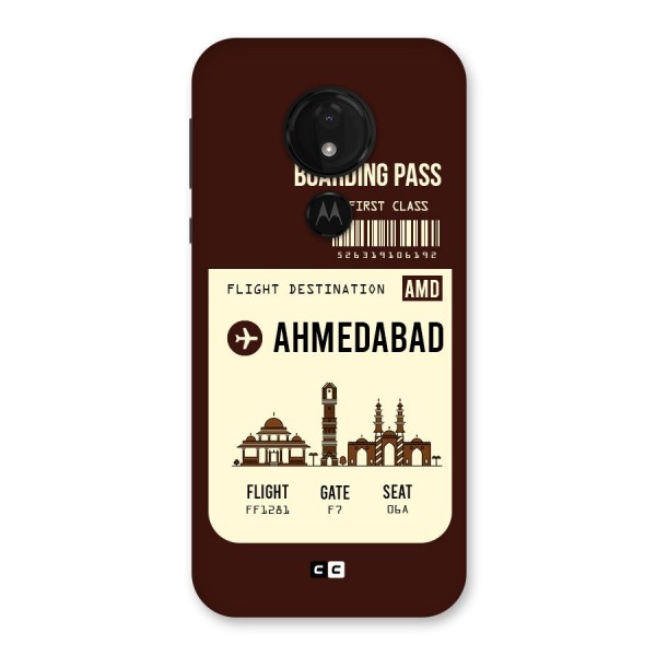 Ahmedabad Boarding Pass Back Case for Moto G7 Power