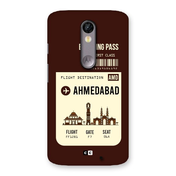 Ahmedabad Boarding Pass Back Case for Moto X Force