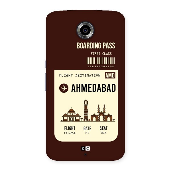Ahmedabad Boarding Pass Back Case for Nexsus 6