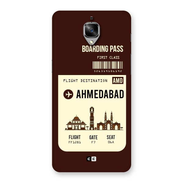 Ahmedabad Boarding Pass Back Case for OnePlus 3