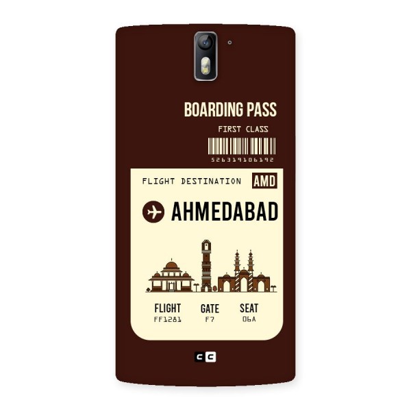 Ahmedabad Boarding Pass Back Case for One Plus One