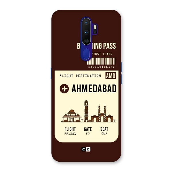 Ahmedabad Boarding Pass Back Case for Oppo A9 (2020)