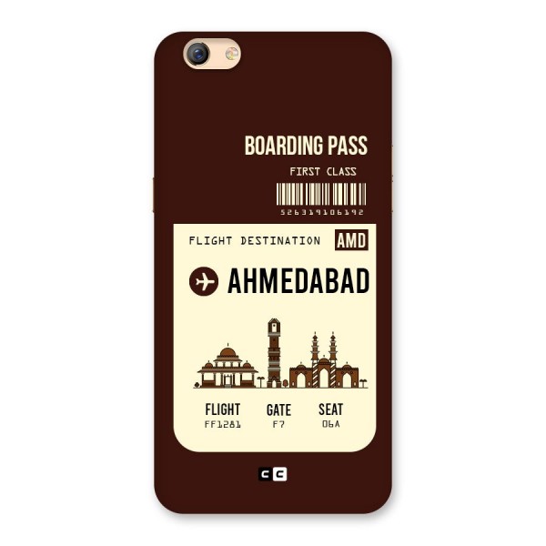 Ahmedabad Boarding Pass Back Case for Oppo F3 Plus