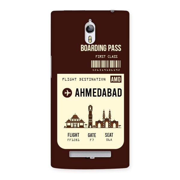 Ahmedabad Boarding Pass Back Case for Oppo Find 7