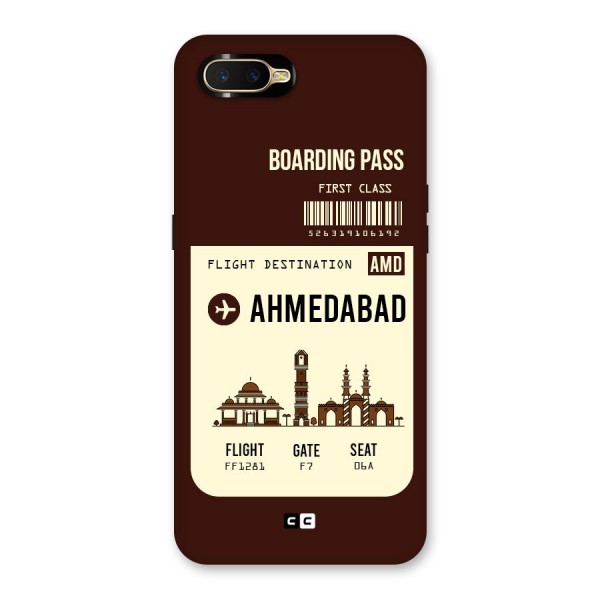 Ahmedabad Boarding Pass Back Case for Oppo K1
