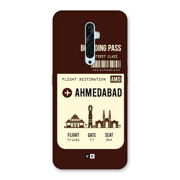 Ahmedabad Boarding Pass Back Case for Oppo Reno2 Z
