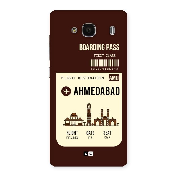 Ahmedabad Boarding Pass Back Case for Redmi 2