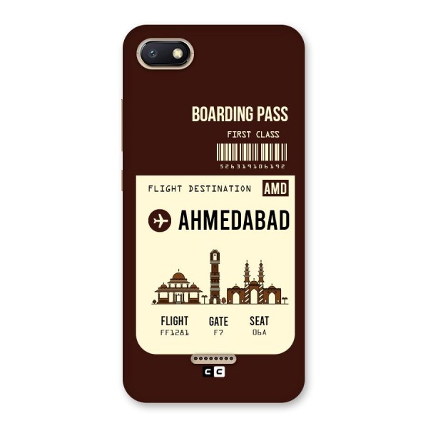 Ahmedabad Boarding Pass Back Case for Redmi 6A