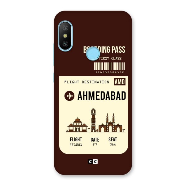 Ahmedabad Boarding Pass Back Case for Redmi 6 Pro